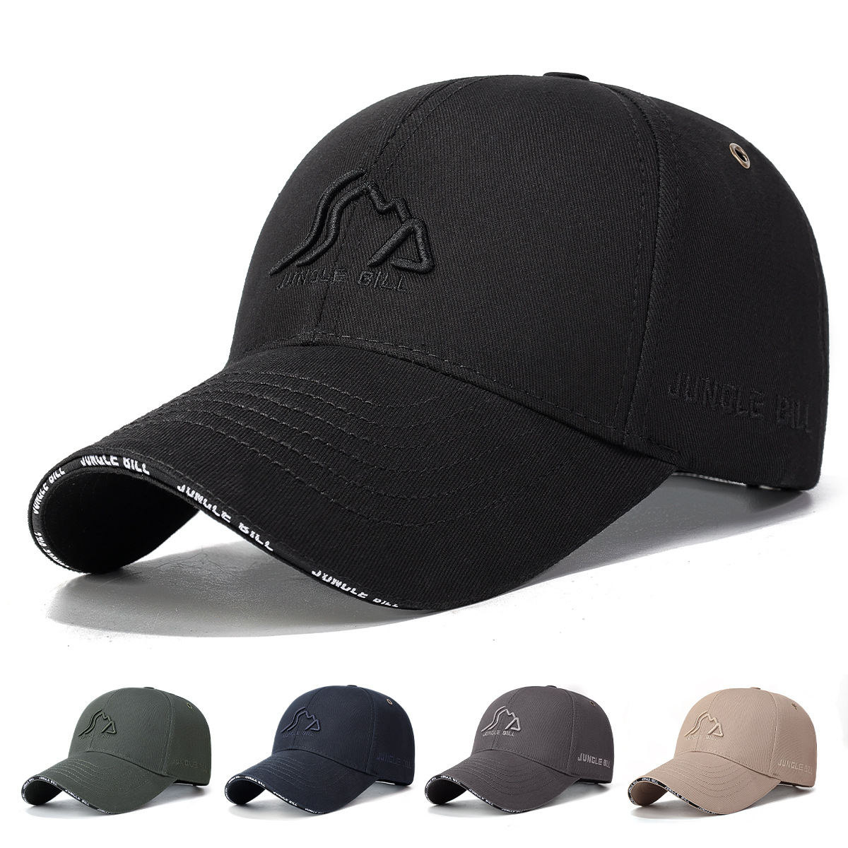 Jungle Bill High-quality Hard-top Embroidered Baseball For Men And Women, Six-panel Sandwich Cap With Copper Eyelets_voghion.com
