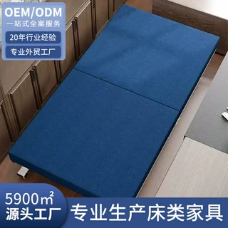 跨境专供日式耐用可折叠床单人床滑轮简易床架办公室午休酒店加床