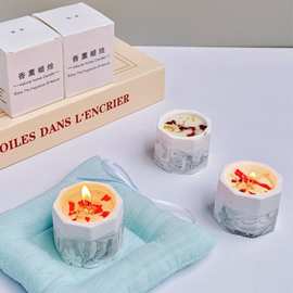 跨境石膏杯伴手礼盒创意香薰蜡烛手工大豆蜡浪漫香氛蜡烛摆件