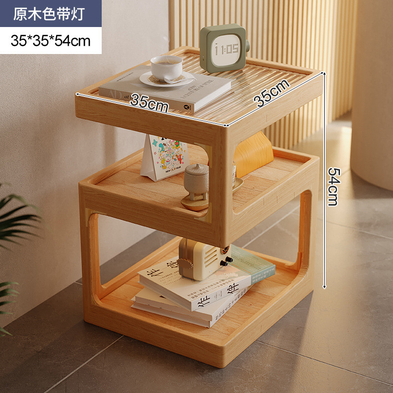 Mesa lateral del sofá, sala de estar, hogar, armario lateral de madera maciza, armario lateral, lujo ligero, casillero de almacenamiento de troncos de alta calidad, mesa de esquina