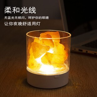 Himalayan Crystal Salt Lamp Creative Nordic Bedroom Bedside Lamp Warm Table Lamp Romantic usb Night Light Gift