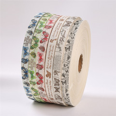 Manufacturer wholesale 1.5cm decorative accessories pure cotton edging tape white printed letter pattern Christmas lace tape