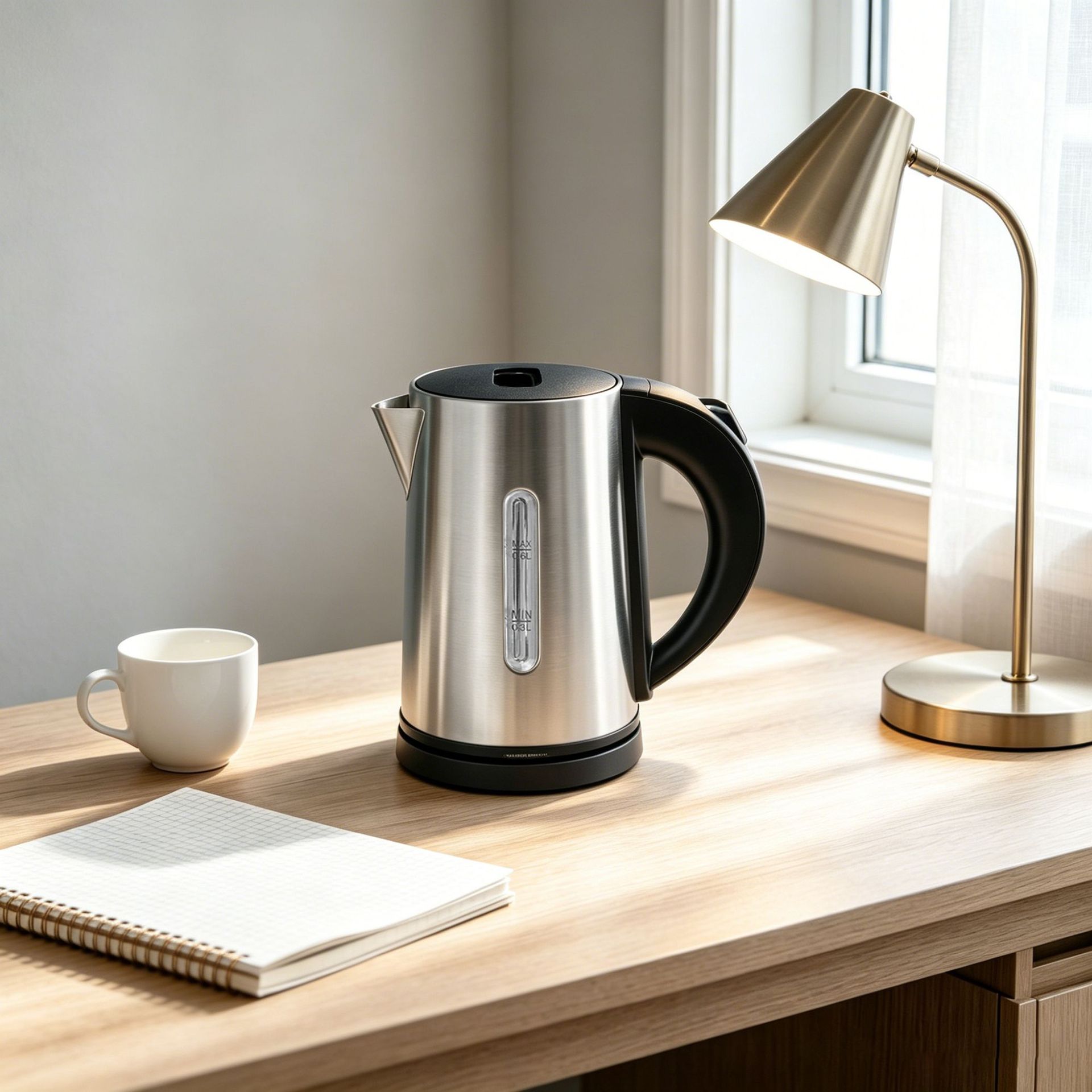 FUENTE Fábrica de acero inoxidable Hervidor eléctrico con Ventana Hotel Hervidor eléctrico anti-seco quema apagado automático 0.6l
