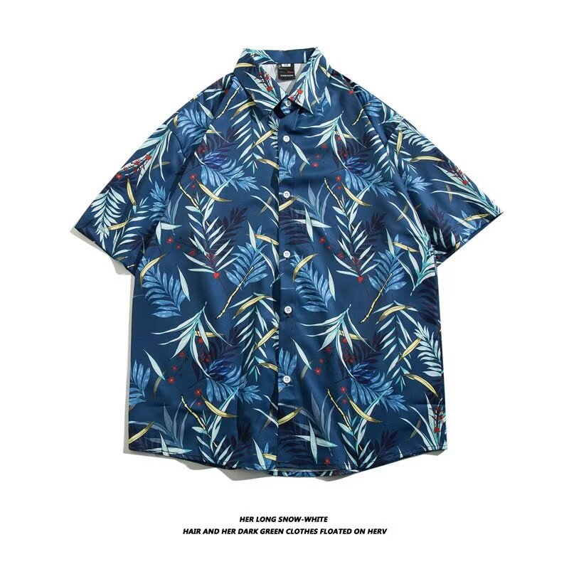 Camisa con botones de solapa suelta de manga larga de todo fósforo de la calle para hombres Venta caliente Flor colorida Impresión digital 3D