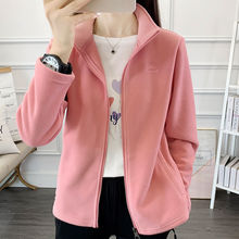 秋冬时尚新款摇粒绒外套女冲锋衣内胆中厚春秋冬季细绒保暖上衣