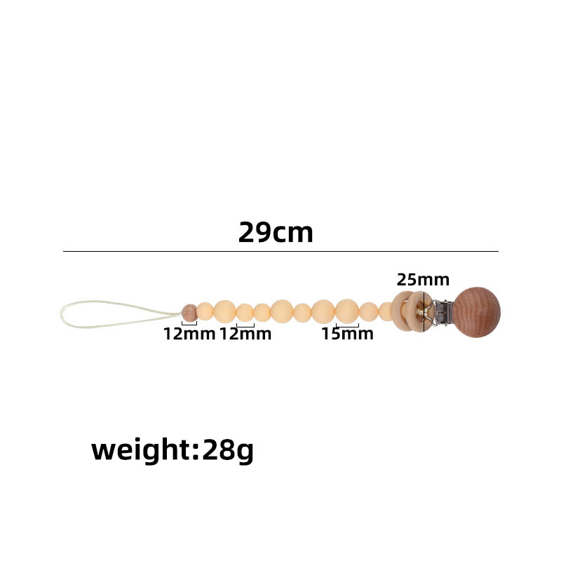 Suministros para bebés calmante Beech clip chupete cadena anti-gota Cadena de silicona cuentas chupete cadena Comercio exterior Amazon nuevo
