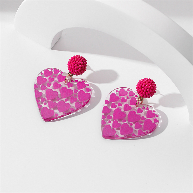 Lady Heart Shape Arylic Plating Women's Earrings 1 Pair display picture 4