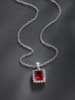 White plated sapphire red pendant (excluding chain)