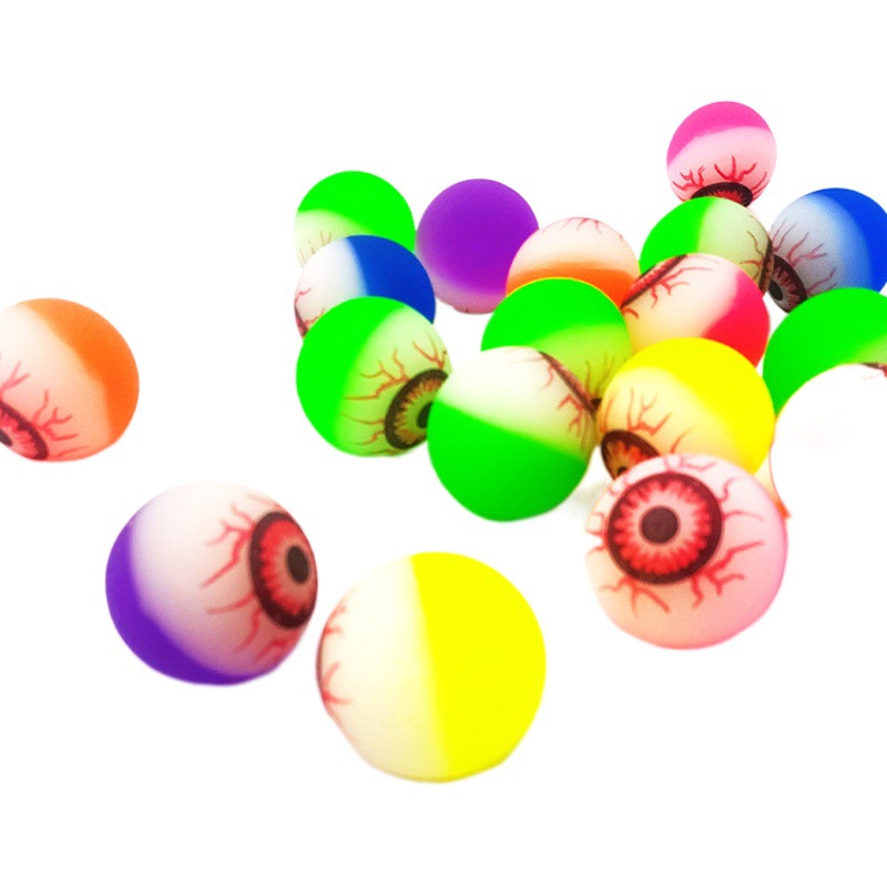 Devil's Eyeball Solid Rubber Bouncy Ball Halloween Horror Colorful Exploding Eyeball Ball Cross-Border