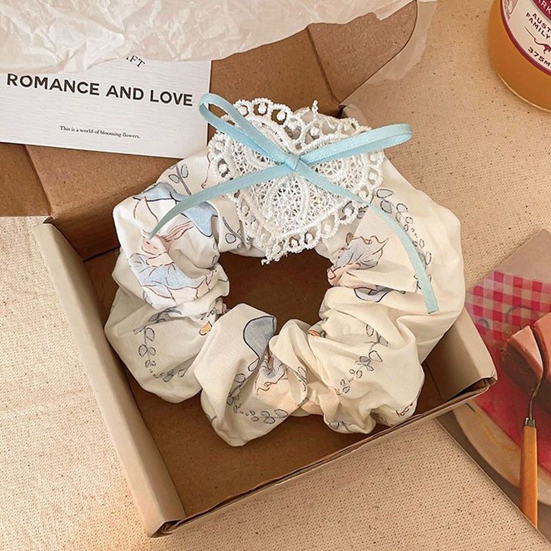 Encaje retro francés, diadema de intestino grueso, mujer 2025, nuevo estilo, cuerda para el cabello, banda de goma, lazo, dulce cuerda para el cabello, accesorios para el cabello