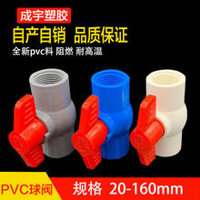 PVC给水管塑料阀门黏胶丝口塑胶水管止水阀内丝开关插口球阀防漏