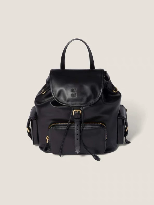 Backpack, universal retro capacious bag, genuine leather, drawstring
