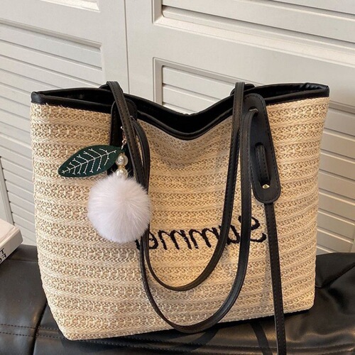 Women's popular bags, new beach bags, fashionable Internet celebrity bags, women's large-capacity shoulder bags, straw bags