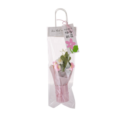 Christmas gift bouquet plush flower portable hug bucket flower goddess day handwoven bouquet wholesale