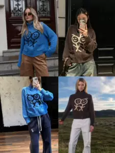 เสื้อไหมพรมคาร์ดิแกนคอเต่าแขนยาว