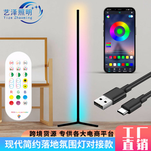 New Product Modern Simple App Bluetooth Corner Atmosphere Light Plug and Lights up 5Vusb Interface 5050 Fantasy Floor Lamp
