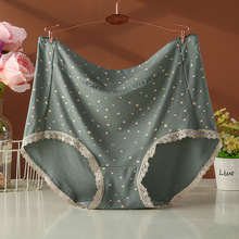 高腰波点莫代尔棉内裤女2025新款夏薄款大码胖mm200斤中老年妈妈