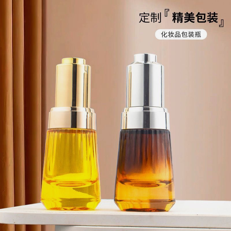 Botella de aceite esencial cuentagotas de alta calidad 30ML cuentagotas esencia cosmética botella de medicina líquida pequeña botella de vidrio a prueba de luz