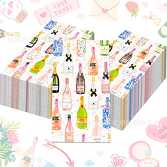 CZJ127カラーシャンパンロングティッシュパーティー祭り热い贩売食器漫画シャンパン使い舍てナプキン