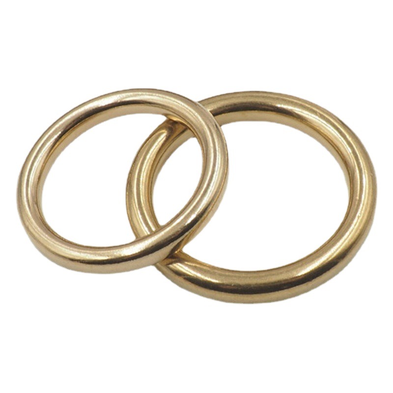 Solid Pure Brass Casting Seamless Circle Luggage Leather Goods Seamless Ring Without Interface Copper Ring Closed Brass Circle