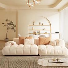 新款布艺沙发直排小户型客厅北欧简约现代意式网红款