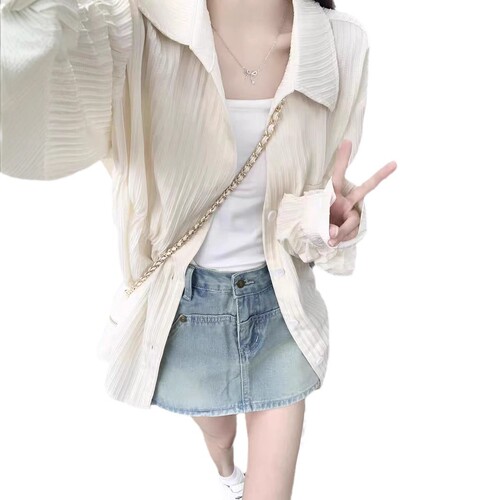 Korean Version Light Mature Checkered Blouse Spring Summer Women's Shirt Hong Kong Style Design Sense Minority Long Sleeve New Arrival Cardigan Coat