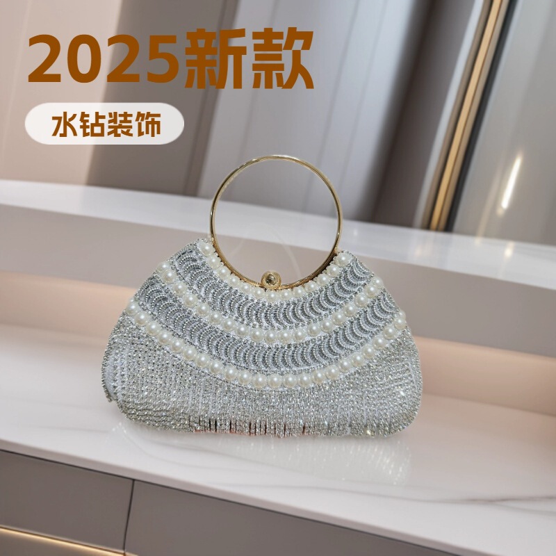 Cross-Border Bags for Women 2025 New European and American Fashion Rhinestone Handbags Ins Popular Women's Versatile Chain Dinner Bag Cross-Border Bags for Women 2025 New European and American Fashion Rhinestone Handbags Ins Popular Women's Versatile Chain Dinner Bag