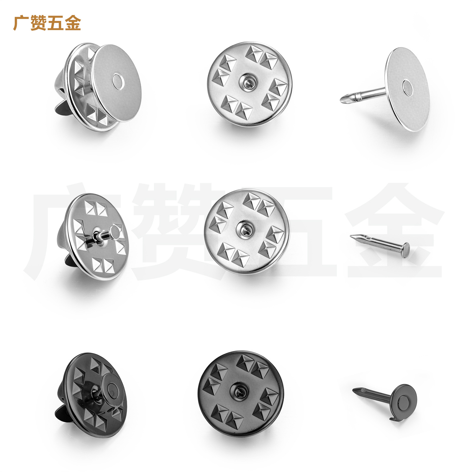 银色黑枪色蝴蝶扣帽针铜质饰品配件DIY卡帽金属蝴蝶帽刺马针徽章