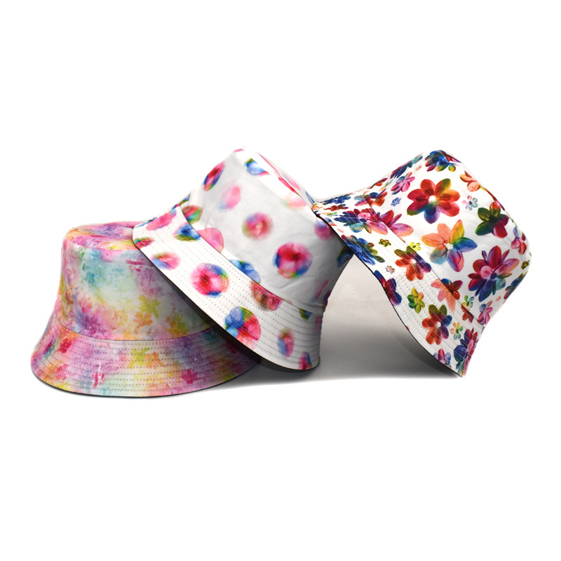 Unisex Lässig Tie-dye Drucken Breite Traufen Bucket Hat display picture 1