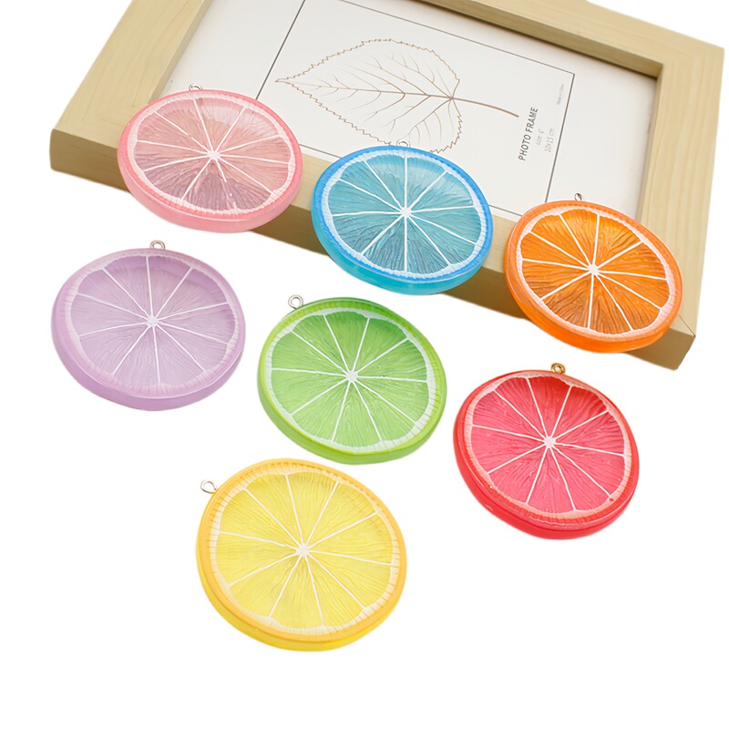 Hot-Selling Foreign Trade Product: Large Double-Sided Luminous Lemon Slice with Resin Accessories for DIY Handmade Keychain Necklace Hot-Selling Foreign Trade Product: Large Double-Sided Luminous Lemon Slice with Resin Accessories for DIY Handmade Keychain Necklace