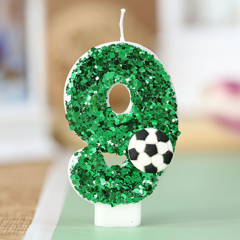 Velas Numéricas de Fútbol para Pastel, Decoración de Cumpleaños Infantil