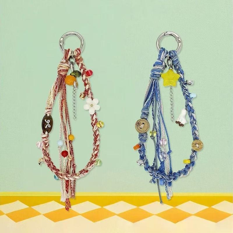 2025 New Woven Mobile Phone Chain Hanging Wrist Anti-Lost Outdoor Mobile Phone Lanyard Key Pendant Wrist Rope Jewelry