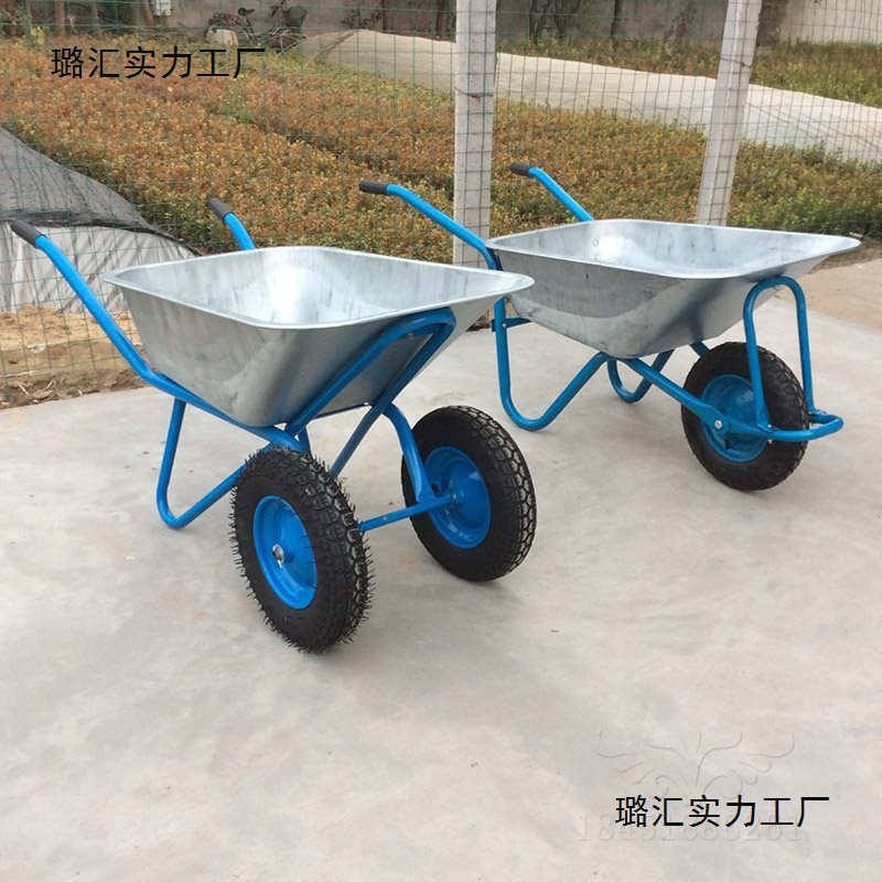 独轮小推车工地农用沙土建筑翻斗垃圾搬运花园人力双轮手推车家用