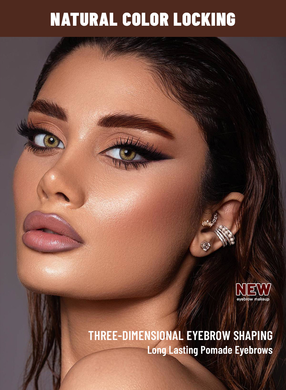 QIBEST Cross-border Double-Head Eyebrow Dye is a long-lasting, waterproof, sweat-proof, non-smudging, natural three-dimensional liquid eyebrow styling liquid Specification drawing