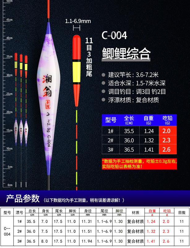 高感度、太くて目立つ釣りウキ、大きな頭、近視高齢者、ナノウキ、フナとコイ、総合的な野釣りウキ|undefined