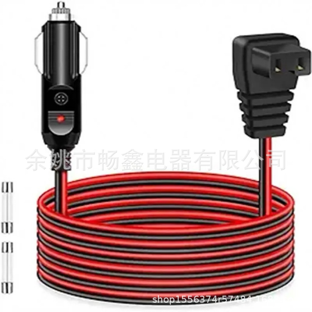 厂家热销 红黑平行线 带二极管灯 弯头 美式点烟器 冰箱插头线