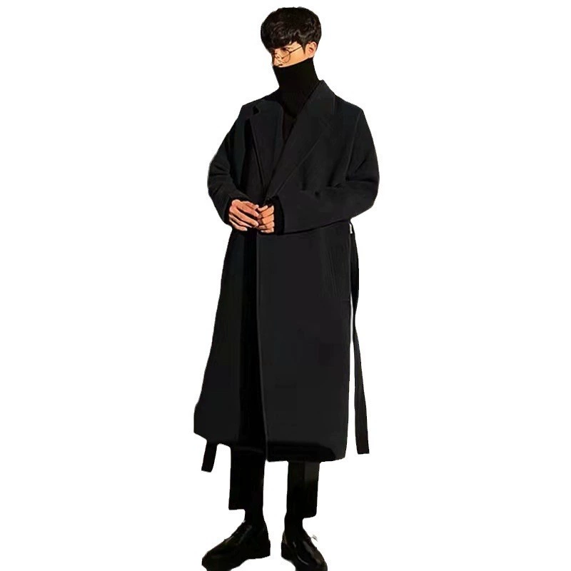 Trend woolen coat, trench coat, mid-length, increased thickness