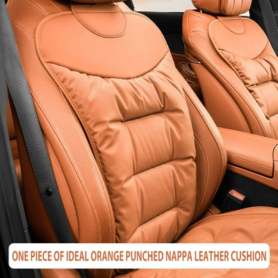 Seat cushion, seat cover, Size Three - ideal-orange-napa-perforated-breathable-back-cushion-1-piece