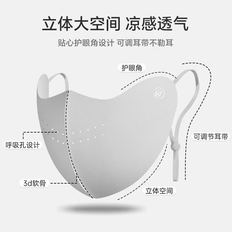 メーカー卸売り7a級狐型氷糸日焼け止め無痕マスク氷感通気保護目尻夏新型マスク|undefined