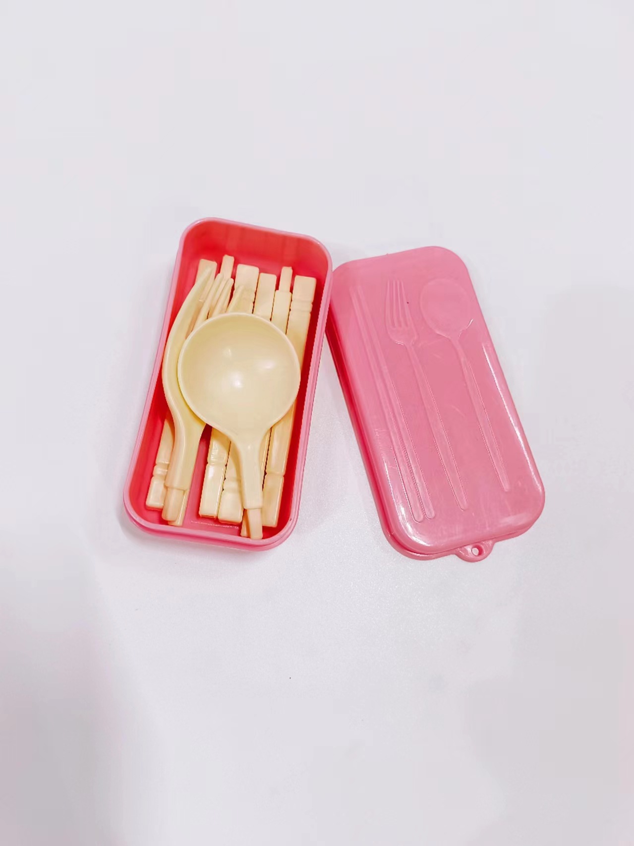젓가락 상자 4개 세트 핑크
