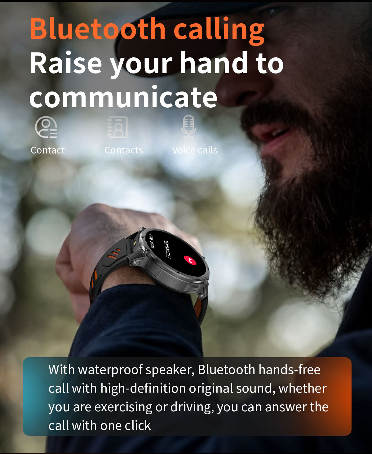 Smartwatch For Outdoor Sports With Calling Compass And Flashlight_voghion.com