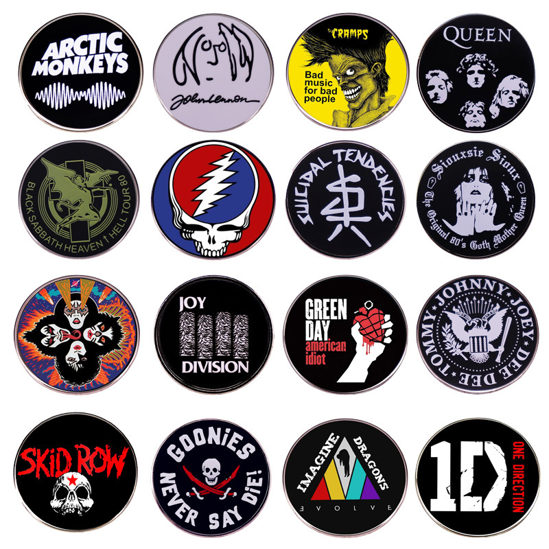 Cross-Border Popular Band Alloy Brooch Music Singer Album Metal Epoxy Badge Rock Jewelry Accessories Clearance