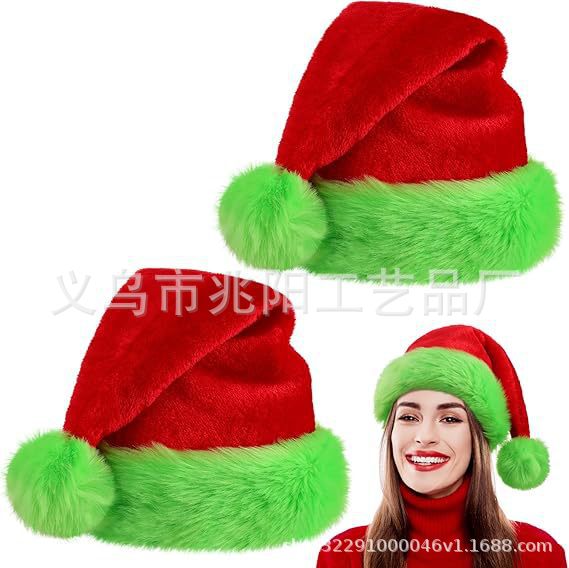 Decoración de Navidad de alta calidad sombreros de peluche de Navidad para adultos sombreros de Navidad vestido de fiesta