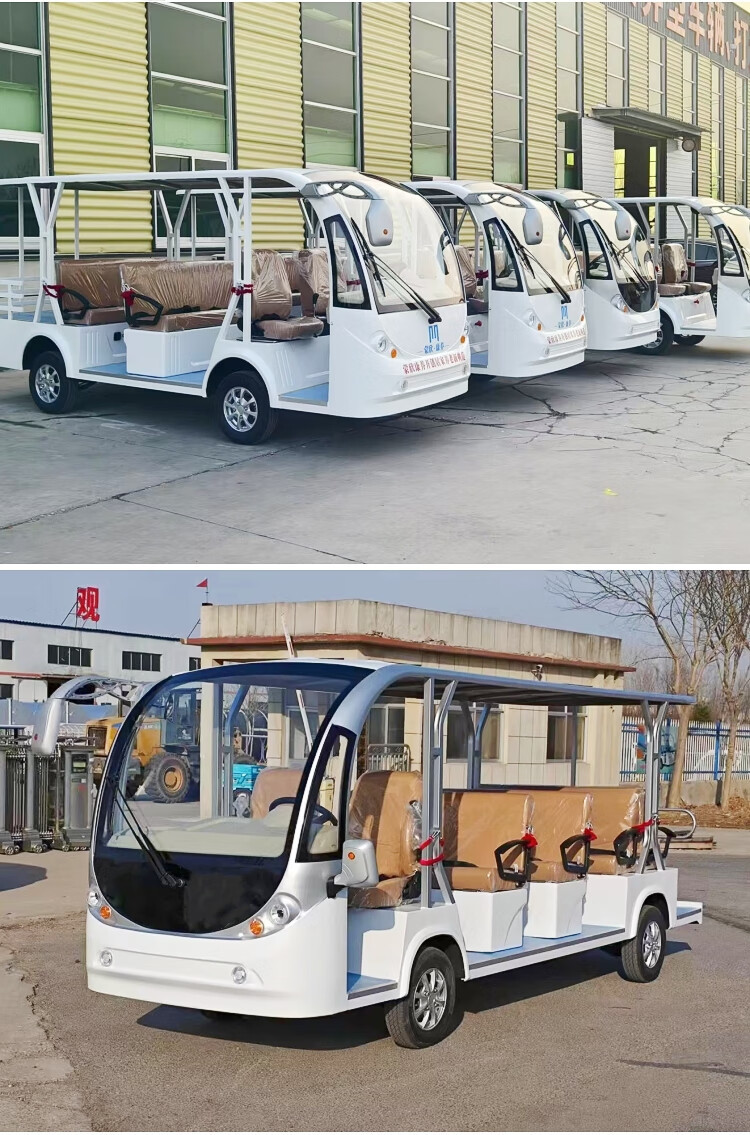 8-11-14 Seats Electric Four-Wheel Sightseeing Car Scenic Spot Tourism Sightseeing Car Airport Campus Pick-Up Shuttle Bus