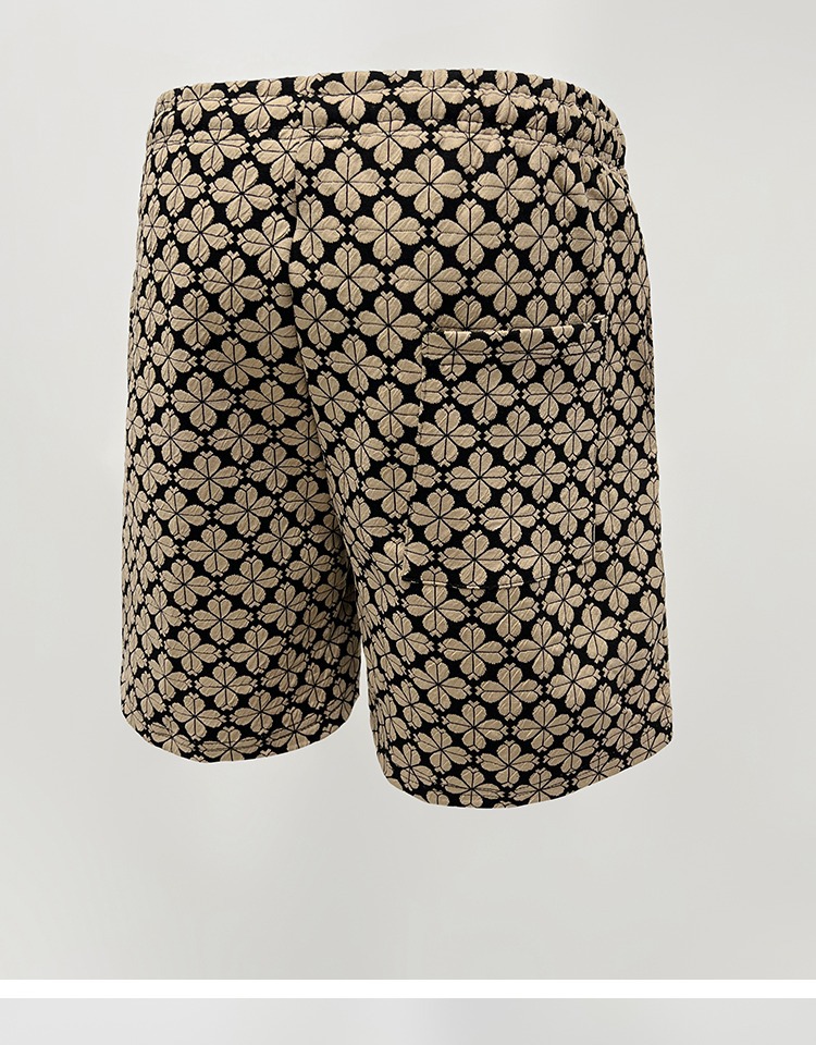 Men's Women's Trendy Houndstooth Casual Straight Leg Loose Fit Summer Shorts All Over Floral Print Beach Clothing_viptrois.com