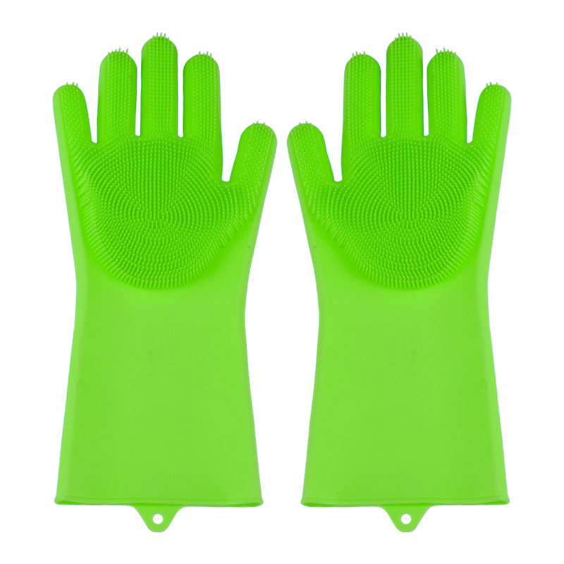 Fábrica directa guantes de limpieza de cocina guantes de lavado de platos de silicona guantes de aislamiento térmico resistentes a alta temperatura al por mayor