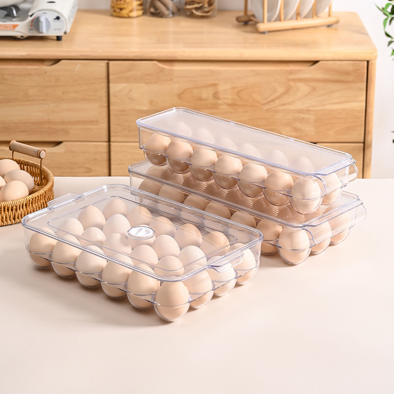 Caja de almacenamiento de huevos de plástico transparente de cocina con cubierta, caja de huevos frescos, soporte de huevos especial, soporte de huevos, soporte de huevos