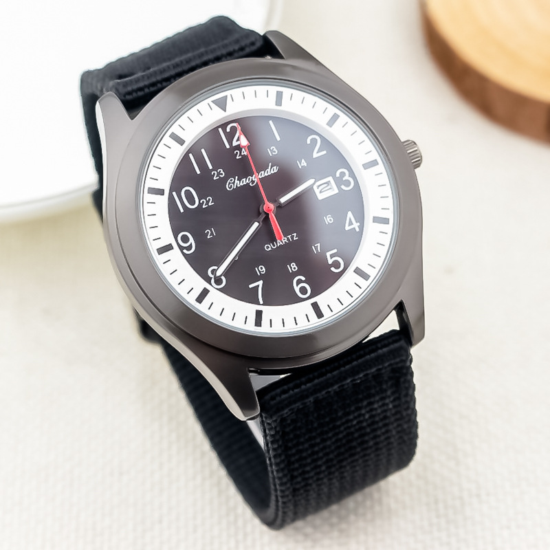 2022 reloj de moda de estilo coreano para hombres para estudiantes de secundaria y secundaria de lona deportiva al aire libre Calendario de hombre reloj impermeable