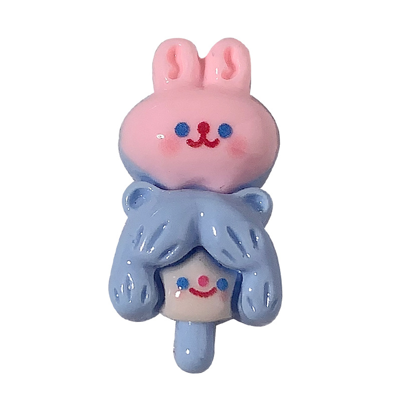 Nuevos dibujos animados cadena de animales cadena didiy accesorios de resina crema pegamento para el cabello clip de cabello botones de zapatos caso de teléfono móvil material hecho a mano