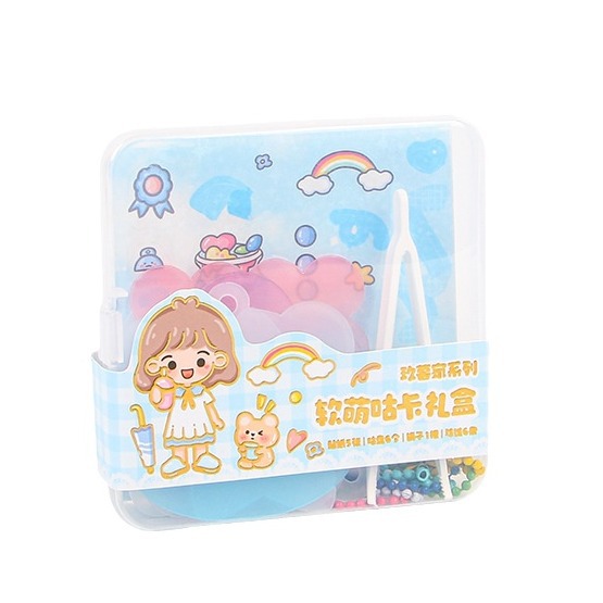 Lindo traje de Goka al por mayor de los niños DIY en forma especial Goka pequeño colgante de dibujos animados PET impermeable pegatina caja de regalo de almacenamiento